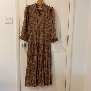 Light Brown Flowy Doen Dress